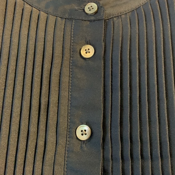 J. Crew Cotton Small Navy Tuxedo Shirt Round Neck Long Sleeves Cuffs. Poly. Trim - Picture 5 of 9